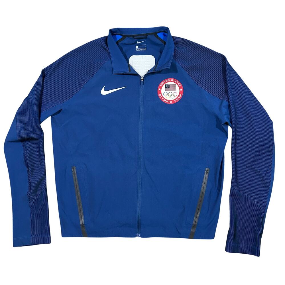 Nike Flex 2016 Olympic Team USA Running Jacket Womens Large Blue 807373-451